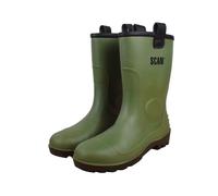 Scan Unisex Fleece Lined Wellingtons Boot, Green, 12 UK