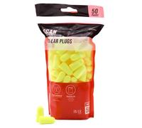 Scan Foam Ear Plugs - Soft Polymer Foam Hearing Protection with SNR 38dB Noise Reduction, 35 Second Slow Rebound for Comfort & Secure Fit, EN352-2 Certified - Pouch of 50 Pairs