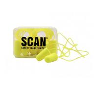 Scan Foam Earplugs & Cord (6 Pairs) Multi Colour (One Size)