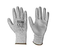 Scan H3101-3 Grey Pu Coated Cut 3 Gloves - Xl Size 10 Scaglocut3Xl