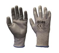 Scan H3101-5 Grey Pu Coated Cut 5 Gloves - Xxl Size 11 Scaglocut5Xx