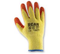 Scan Knit Shell Latex Palm Gloves Orange - Large (Size 9) (Pack 12)