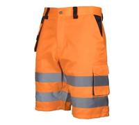 Scan Hi-Vis Holster Shorts Orange - Polyester/Cotton High Visibility Workwear with Holster, Cargo Pockets, Reflective Tape, Elasticated Waist, EN ISO 20471 Class 2, RIS-3279-TOM - Size M, W32-33in