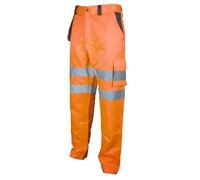 Scan Hi-Vis Holster Trousers Orange - Polyester/Cotton High Visibility Workwear with Holster, Cargo Pockets, Reflective Tape, Elasticated Waist, EN ISO 20471 Class 2, RIS-3279-TOM - Size XXL, W39-41in