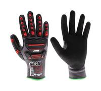 Scan Impact Cut Resistant Level D Gloves, Nitrile Palm, Enhanced Grip, Conforms to EN 407 and EN 388, Size L