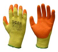 Scan Knit Shell Latex Palm Gloves SCAGLOKSM Orange/Yellow M