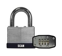 Scan Laminated Steel Combination Padlock 50mm Case Hardened Shackle SCAPLLAM50C
