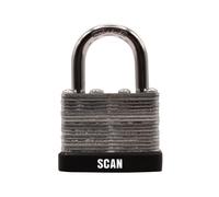 Scan Laminated Steel Padlock 40mm Keyed Alike - Pack of 2