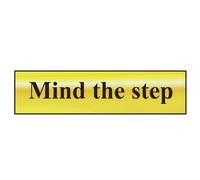 Scan Mind The Step - Polished Brass Effect 200 X 50mm in Yellow Scan Yellow