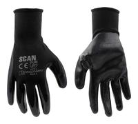Scan Nitrile Seamless Inspection Gloves Black L Pack of 12