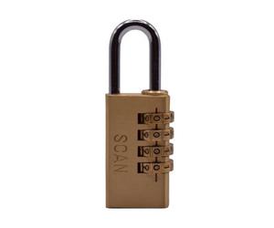 Scan Nl1134 Brass Combination Padlock 28mm Scaplb28Com