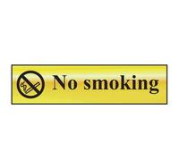 Scan No Smoking - Polished Br Effect 200 X 50mm Polished Br (200 X 50mm)