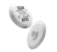 Scan P3 Particle Filter Cartridges - Twist Clip Attachment for Scan Half Mask & Full Face Respirators, 99.95% Filtration Efficiency for Dust, Mist & Fumes, EN143:2021 Certified - Pack of 2