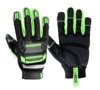 Scan Pro Anti Impact Gloves - Protective Work Gloves with Reinforced Palm, Synthetic Leather, Armoured TPR Knuckle & Finger Protection, Anti-Slip Grip & Adjustable Fit, EN388 Rated - Size L (9)