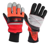 Scan Pro Class 1 Leather Chainsaw Safety Gloves Black / Red XL Pack of 1