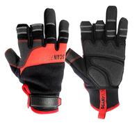 Scan Pro Three Finger Framers Gloves- High Dexterity Work Gloves with Reinforced Palm, Spandex Flex Fit, Knuckle Protection & Fingertip Grip, EN388 Rated - Size L (9)