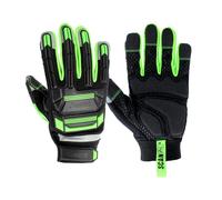 Scan Pro Anti Impact Gloves - Protective Work Gloves with Reinforced Palm, Synthetic Leather, Armoured TPR Knuckle & Finger Protection, Anti-Slip Grip & Adjustable Fit, EN388 Rated - Size XL (10)