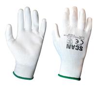 Scan PU Coated Work Gloves White M Pack of 12
