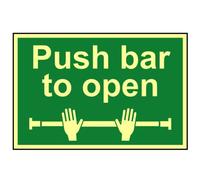 Scan Push Bar To Open - Photoluminescent 300 X 200mm Multi Colour (200 X 300mm)