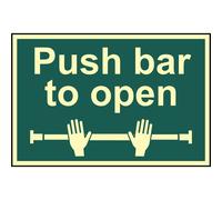 Scan Push Bar To Open Sign