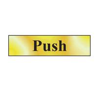 Scan Push - Polished Br Effect 200 X 50mm Polished Br (200 X 50mm)