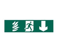 Scan Running Man Arrow Down - Pvc Sign 200 X 50mm Multi Colour (200 X 50mm)