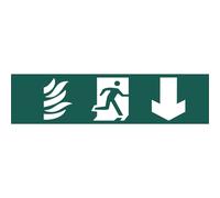 Scan 5203 Running Man Arrow Down - Pvc Sign 200 X 50Mm
