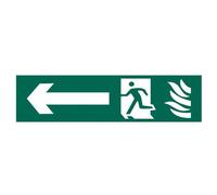 Scan Running Man Arrow Left - Pvc Sign 200 X 50mm Multi Colour (200 X 50mm)