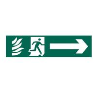 Scan Running Man Arrow Right - Pvc Sign 200 X 50mm Multi Colour (200 X 50mm)