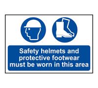 Spectrum Industrial Safety Helmets and Protective Footwear Must Be Worn in This