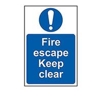 Scan 0158 Fire Escape Keep Clear - Pvc Sign 200 X 300Mm