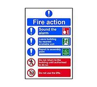 Scan 0178 Fire Action Procedure Style 2 - Pvc Sign 200 X 300Mm
