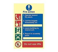 Scan 0202 Fire Action Procedure - Photoluminescent Sign 200 X 300Mm