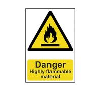 Scan PVC Sign 0901 – Danger: Highly Flammable Material – Self-adhesive 200 x 300 mm