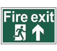 Scan Fire Exit Running Man Arrow Up - PVC 300 x 200mm SCA1505