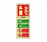 Scan SCA1591 Fire Extinguisher Sign – Foam Photoluminescent – PVC 75 x 200 mm