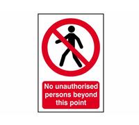 Scan SCA4053 Self adhesive PVC sign - No unauthorised persons beyond this point - 400 x 600mm