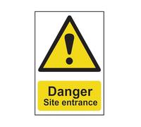 Scan SCA4102 Self adhesive PVC sign - Danger Site entrance - 400 x 600mm