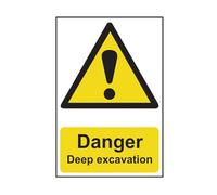 Scan SCA4103 Self adhesive PVC sign - Danger Deep excavation - 400 x 600mm