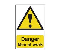 Scan SCA4104 Self adhesive PVC sign - Danger Men at work - 400 x 600mm