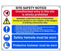 Scan SCA4550 Rigid foamed 3mm PVC sign - Composite site safety notice - 800 x 600mm,Yellow, Red, Blue and Black