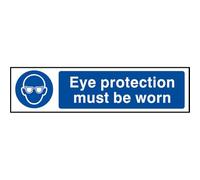 Scan Self-adhesive PVC Sign SCA5001 - Eye Protection Must Be Worn - 200 x 50 mm