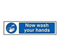 Scan 5014 Now Wash Your Hands - Pvc Sign 200 X 50Mm