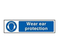 Scan 5016 Wear Ear Protection - Pvc Sign 200 X 50Mm