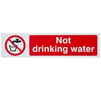 Scan SCA5051 Self adhesive PVC sign - Not drinking water - 200 x 50mm,White