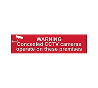 Scan SCA5254 Self adhesive PVC sign - Warning Concealed CCTV cameras operate on these premises - 200 x 50mm