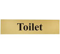 Scan SCA6051 Self adhesive brass effect sign - Toilet,White,200 x 50mm