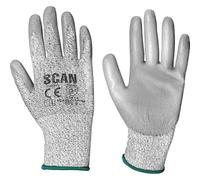Scan H3101-3 Grey Pu Coated Cut 3 Gloves - M (Size 8)