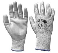 Scan Gloves H3101-5 – PU Coated Cut 5, Grey – XXL (Size 11)