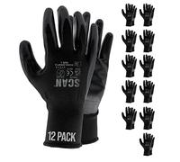 Scan SCAGLOINSP12 12 Pairs Inspection Gloves Nitrile Coated - Large Size 9